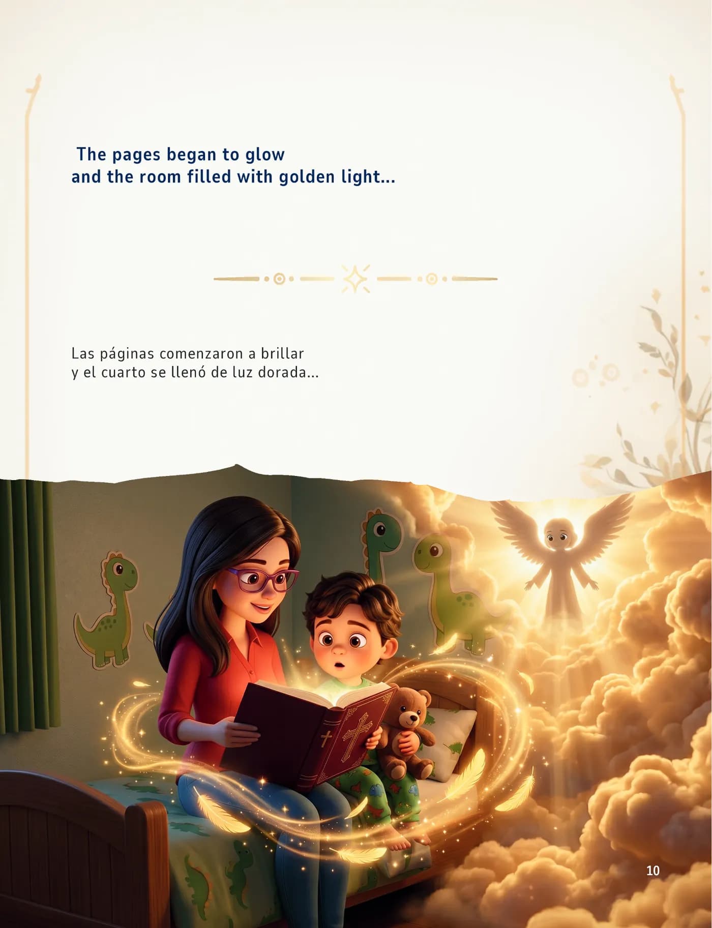 Interactive bilingual story page.